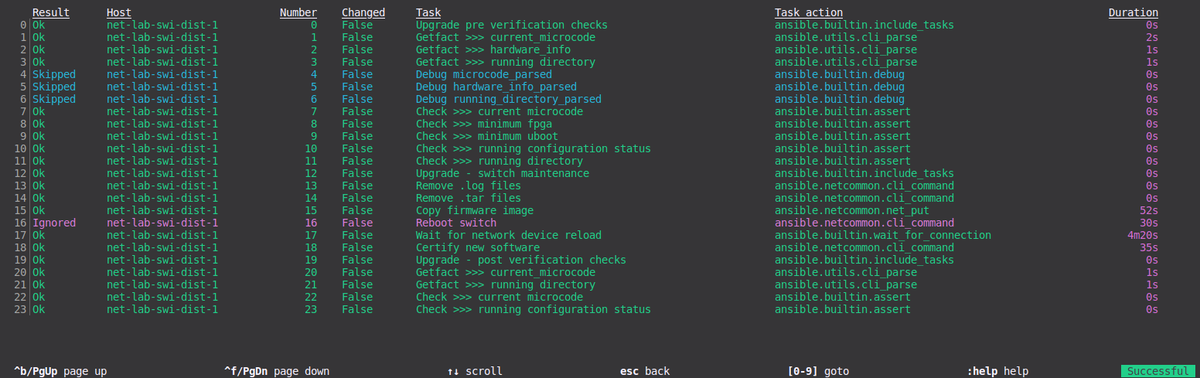 Made an Ansible role to automatically upgrade Alcatel-Lucent Enterprise Omniswitch firmware. Integrated some additional checks and maintenance commands.

The hardest part was figuring out how to wait for a device reboot 😀 #networkautomation #ansible #AlcatelLucentEnterprise