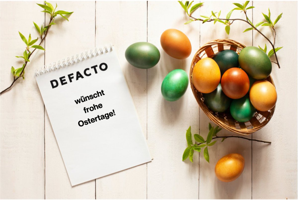 Wir wünschen allen DEFACTOneers sowie unseren Kunden und Freunden erholsame und entspannte Ostertage!