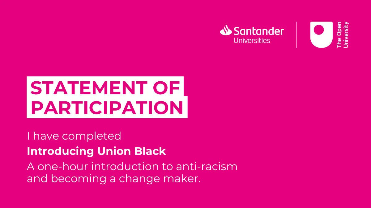 Hi all, letting you all know I am in the processes of going through Union Black training. The Introductory session has already enhanced my current knowledge on anti-racism.
I look forward in continuing and expanding further on the different topics that will be raised throughout.