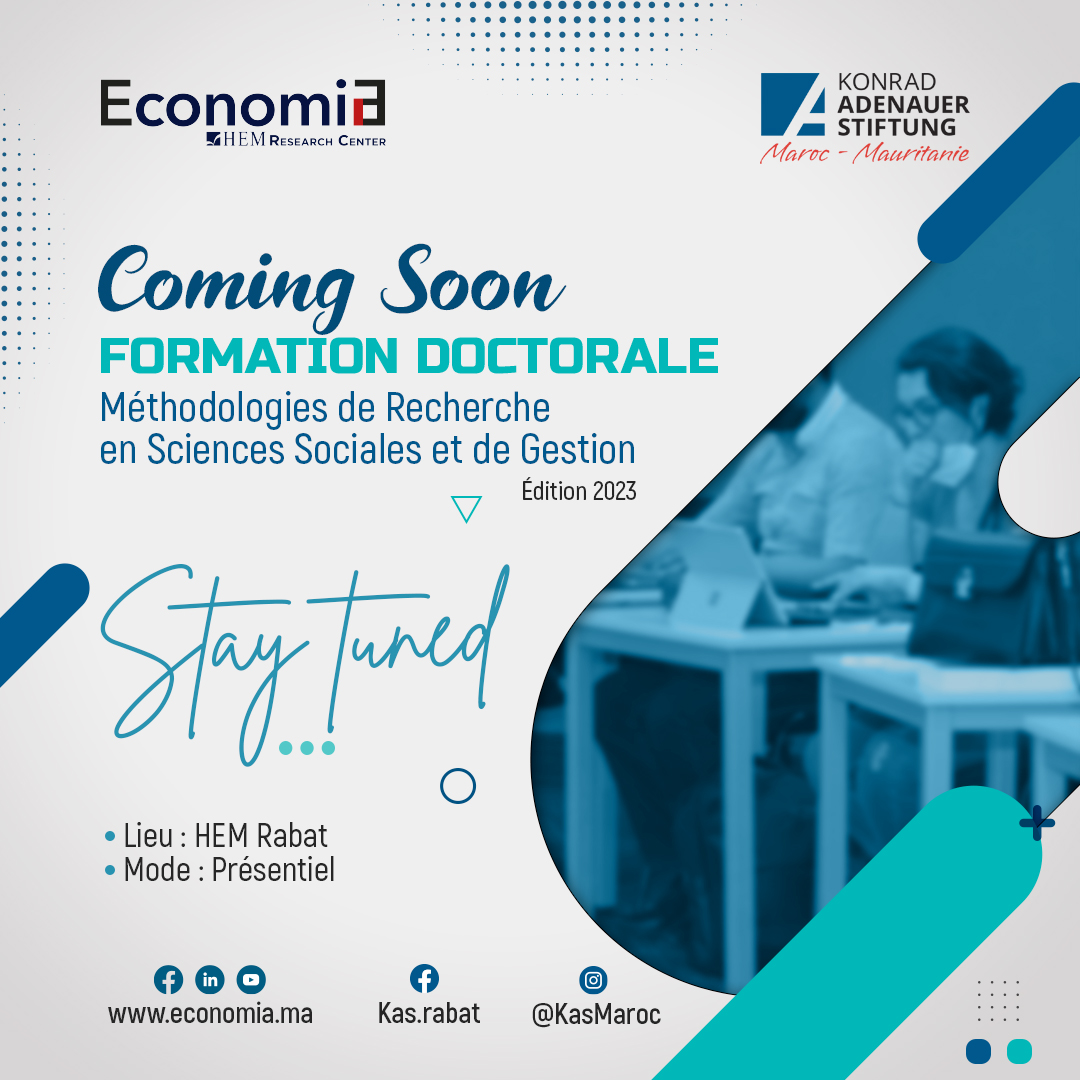 HEM_Research's tweet photo. 📢 Coming soon ➡ Formation doctorale en méthodologies de recherche en sciences sociales et de gestion, édition 2023
➡ stay Tuned

#formation #formationdoctorale #méthodologie #recherche #Kasmarocmauritanie https://t.co/VTDHxxVB6I