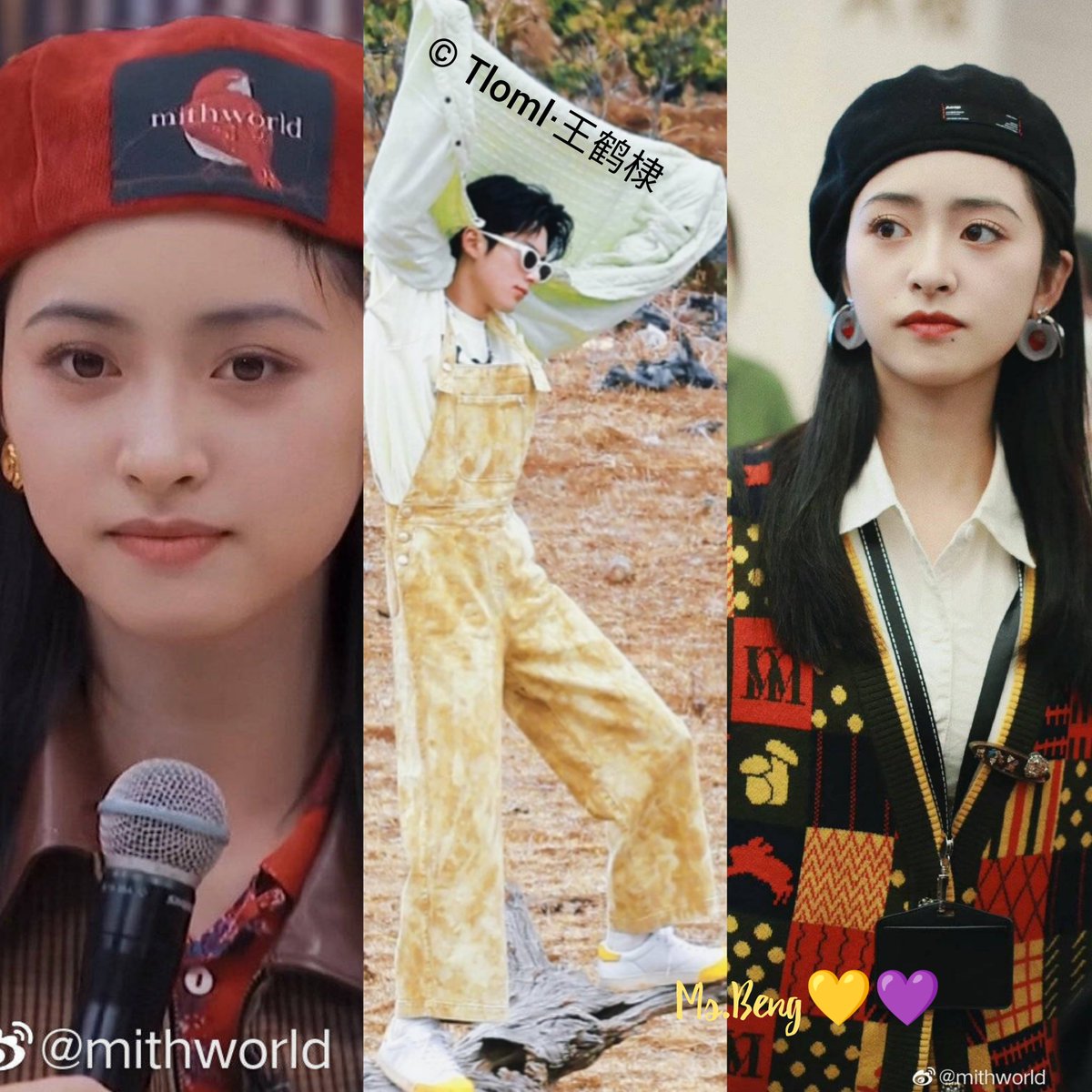 MissBeng31's tweet photo. DiYue in #mithworld 💛💜😉
YY | Cap/Beret &amp; knitted vest
DD | Jumpants [ Nevermind x mithworld]
#YueDi #DiYue 🥰
#ShenYue #WangHedi
#王鹤棣_Dylan #沈月
#DylanWang #CaiSi 
#DiYueForever 🌹
* [DD pic © Tloml·王鹤棣]
*[YY pic *ctto | source: mithworld] https://t.co/N7UyDazq66