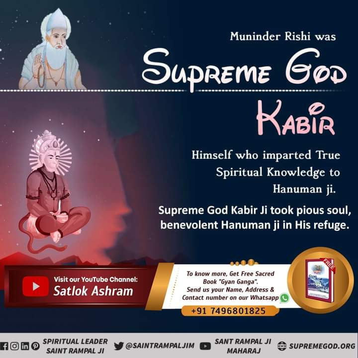 roy_sashaa's tweet photo. #StoryOfHanumanJi

SUPREME GOD KABIR JI
(in the form of Sage Muninder)

IMPARTED the true spiritual knowledge to Hanuman ji.
For More Information Visit Saint Rampal Ji Maharaj YouTube Channel https:/ https://t.co/lDBBIxuIhT