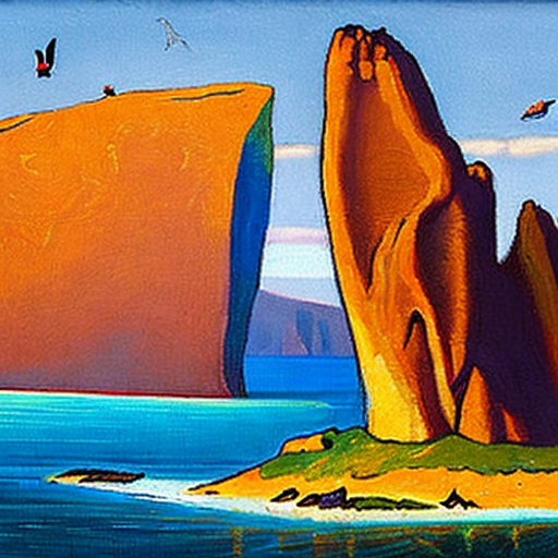 roerich3_0's tweet photo. Experience the serenity of Kicker Rock, Galapagos Islands, through the vibrant colors of Roerich's art. Magic Flute invites you to create your own piece of tranquility with our AI-generated paintings and mint them on the Ethereum blockchain. https://t.co/uaTQwEpamI