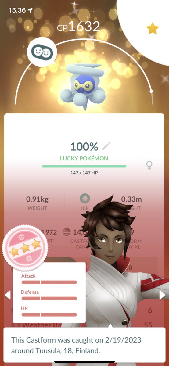 pegurilol's tweet photo. Whaaat, shundo Snowy Castform in the bag 🤯🥶. #PokemonGo #Hundo #Shundo #Luck #Collector https://t.co/mPYUqCUHbL