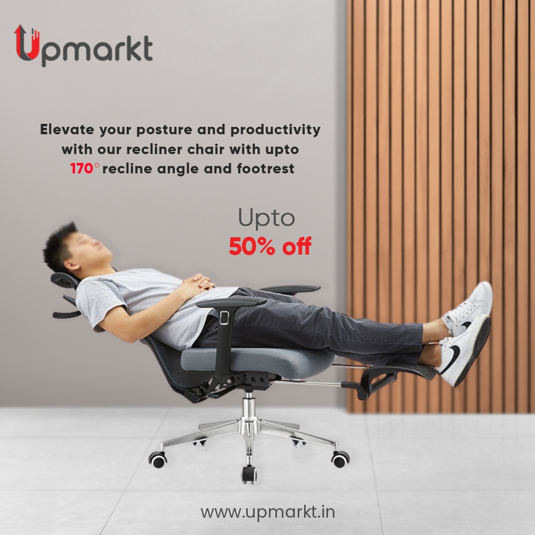 upmarkt's tweet photo. The perfect blend of comfort and stability - our recliner chair with a 170-degree recline angle and footrest, you can take a comfortable nap. 

Visit us at https://t.co/F7yRdovoD4

#officefurniture #ComfortableDesign #officechairs #backchair #ergonomics #reclinerchair https://t.co/MSWpqdidhg