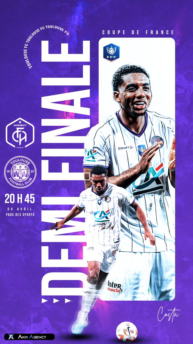 akramcharif_'s tweet photo. Une fierté d'accompagner Logan COSTA , joueur du @toulousefc, pour sa demi finale de Coupe de France !! BON MATCH AU TÉFÉCÉ  🔥
#coupedefrance #TFC #TEFECE #graphisme https://t.co/tA7ut7lzbb