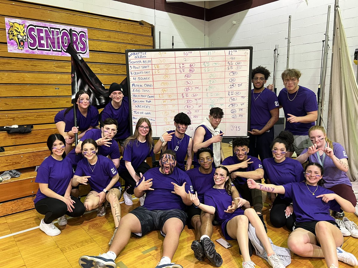 MrsBTorres_'s tweet photo. And the most athletic class at BRHS is....our SENIORS🏆 Congratulations on winning Battle of the Grades!💪🏼💜
Thank you to all other grades who competed you did a great job! Thank you to those came to support &amp; special thanks to Mr. Sett &amp; Mr. Daniello who helped run the show!👏🏼🐾 https://t.co/XvtkOuSuZU