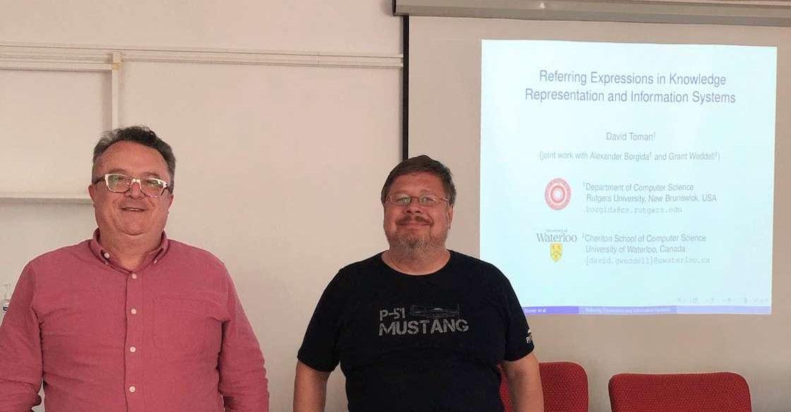 AITeamUoA's tweet image. We had the pleasure to have Professor David Toman from @UWaterloo with us, to give a seminar in the area of #knowledgeRepresentation with the title &quot;Referring Expressions in Knowledge Representation and Information Systems&quot;.