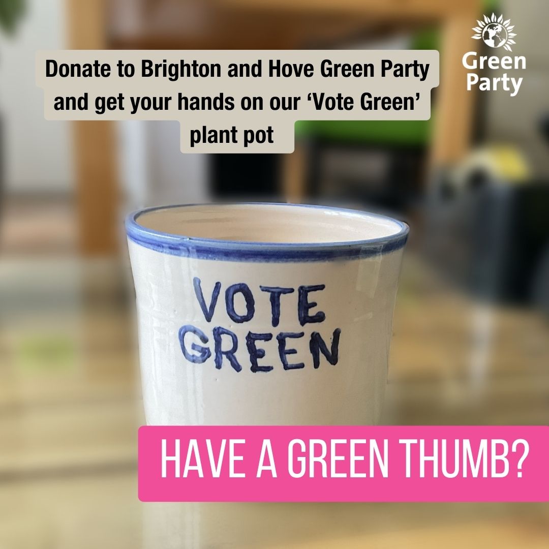 'tis the season for 🌷

As a thank you for donating to our crowdfunder to #GetGreensElected in Brighton &amp; Hove's council elections May 4th, claim this pretty planter handcrafted by our own <a href="/sallonsax/">Alexander Louis Sallons</a> and 'green' your thumbs 👍🏿

chuffed.org/project/bright…