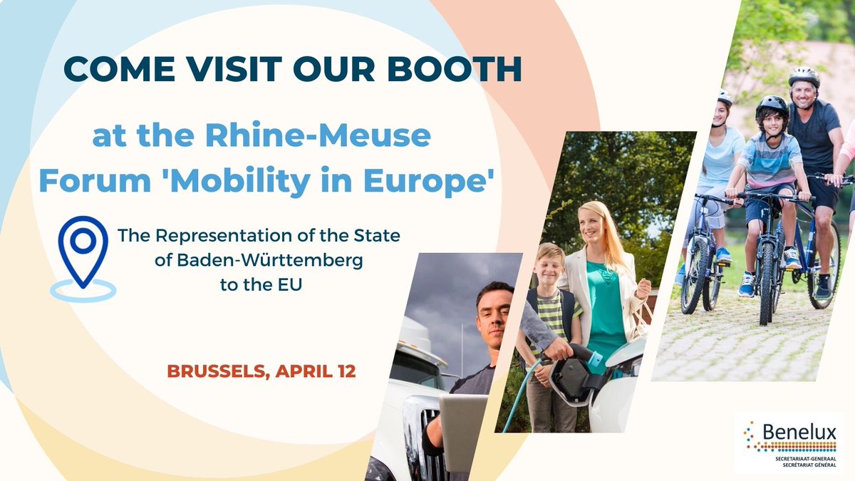 beneluxunion's tweet photo. Come visit our #Benelux booth at the #RhineMeuseForum
Meet our team and discover our latest news and what we do for accelerating #sustainablemobility #crossbordermobility
We look forward to meeting you on the 12th of April in Brussels
ℹ️ https://t.co/t0v5P5i3UJ
🇧🇪🇳🇱🇱🇺 https://t.co/vyM7FdSHIT