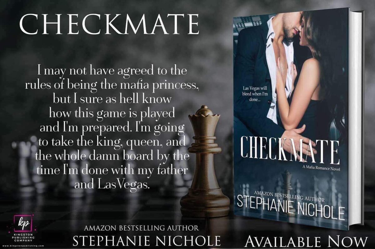 **New Preorder** Checkmate by Stephanie Nichole 

Preorder Link: books2read.com/u/mZ0gMD

#stephanienichole #preorder #checkmate #kingstonpublishing #romance #mafiaromancenovels #mafiaromance