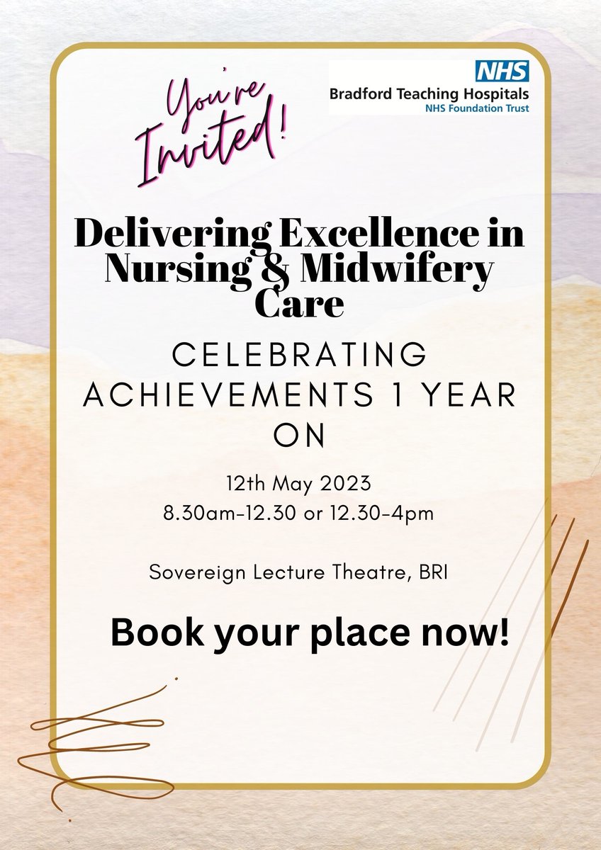 Do you work in a nursing or midwifery team @BTHFT ? Look out for an email telling you more about how to reserve your place at our next fantastic event! @karendawber @SallyaScales @Jhilty33 @willissean @BTHFT_OMS @BTHFT_OTS @mel_pickup