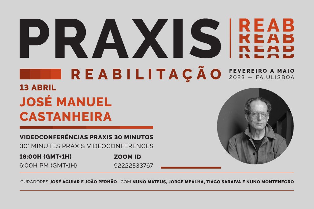 FAULisboa's tweet photo. Ciclo de Conferências Praxis REAB terá como orador José Manuel Castanheira (FA.ULisboa), e acontece dia 13 de abril, pelas 18h, online https://t.co/uyugvz2QP9