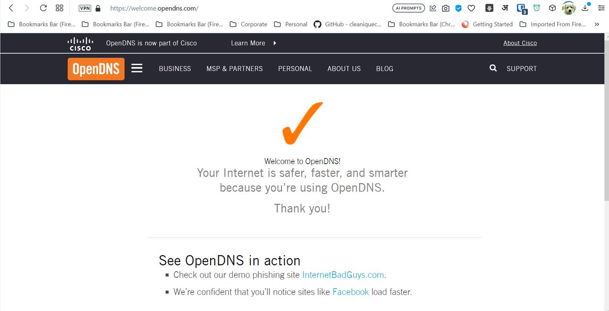 lavanyadeepak's tweet image. After a brief outage, my home network is back up and traffic re-routed now through @CiscoUmbrella #OpenDNS