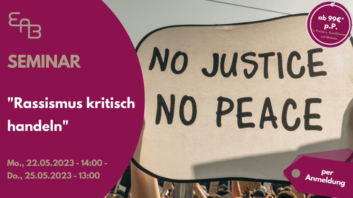 EABBerlin's tweet photo. 📣NOCH FREIE PLÄTZE SICHERN! #Bildungsurlaub zum Thema: #Rassismus kritisch handeln (inkl. Sprachworkshop)
Die Teilnahme von #Lehramtsstudierenden aus Berlin wird finanziell gefördert. Meld Dich jetzt an!  https://t.co/DFITH7dBIA
#CriticalWhiteness #NotoRacism #Alltagsrassismus https://t.co/mpcF2FxpCN