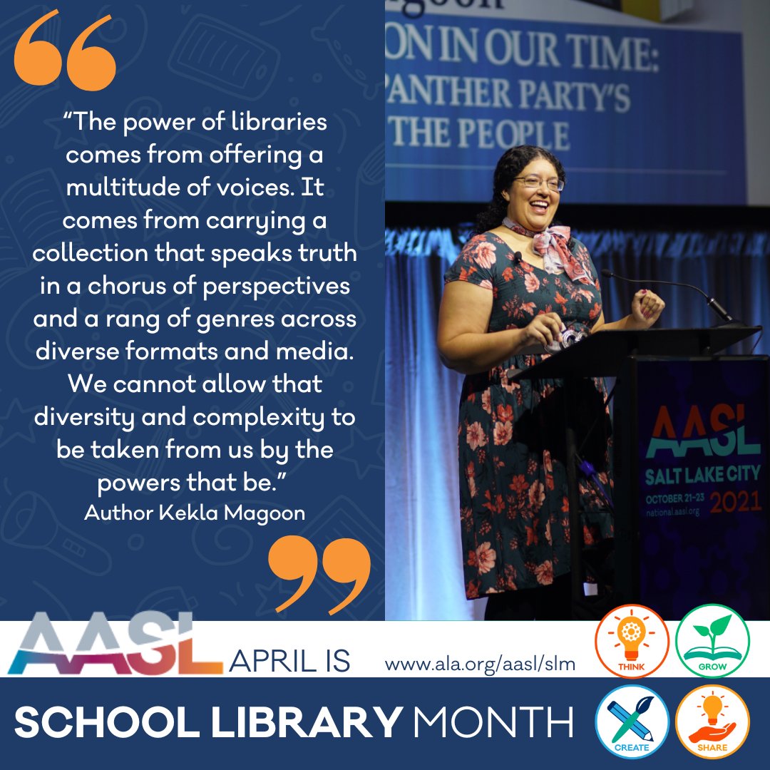 What a powerful quote from author @KeklaMagoon for the first week of #SchoolLibraryMonth. We love it when authors celebrate the library with us! #AASLslm ala.org/aasl/slm