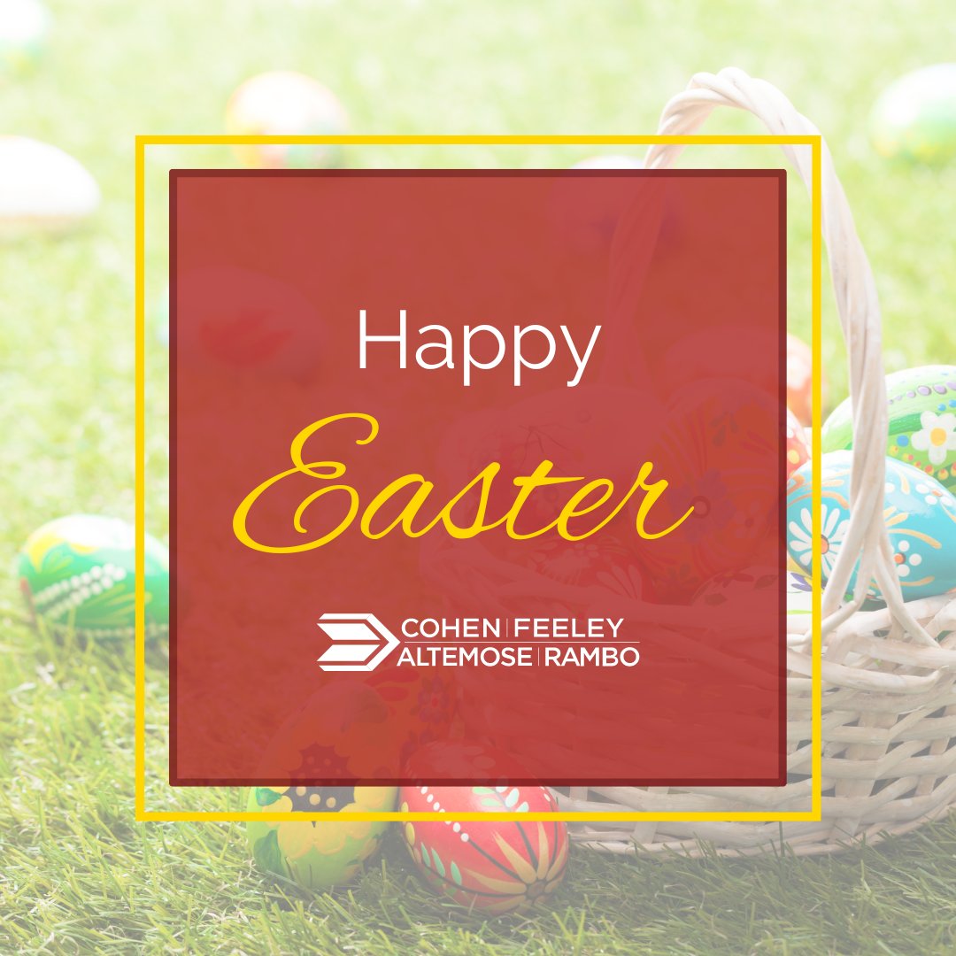 Happy Easter to all of our families, friends, clients, and colleagues who celebrate!

We will be closing our offices at 3:00 p.m. today and will be closed Friday, April 7 in observance of Good Friday and Easter Weekend.