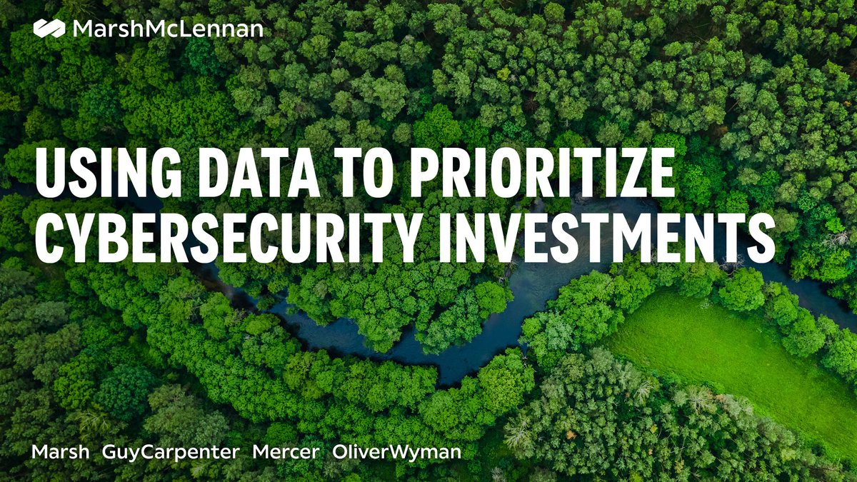 MarshMcLennan's tweet image. Our groundbreaking new research reveals a direct link between key #CyberSecurity controls and reduced cyber risk. Find out more in our report ‘Using Data to Prioritize Cyber Security Investments.' bit.ly/3mcR4vq #CyberRisk
