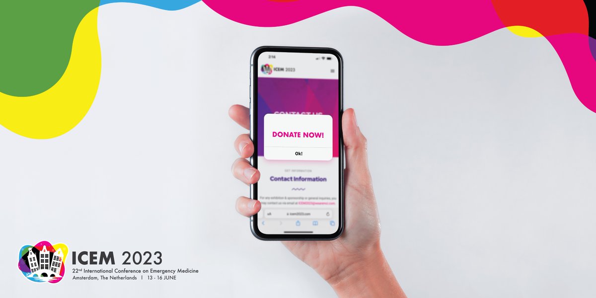 📣Help us raise funds to assist delegates and guest speakers from low- and middle-income countries to attend #ICEM2023 in person.  
Register today and find the donation box during your registration. 
👉 icem2023.com/registration/ 
#icem2023 #emergencymedicine #amsterdam
