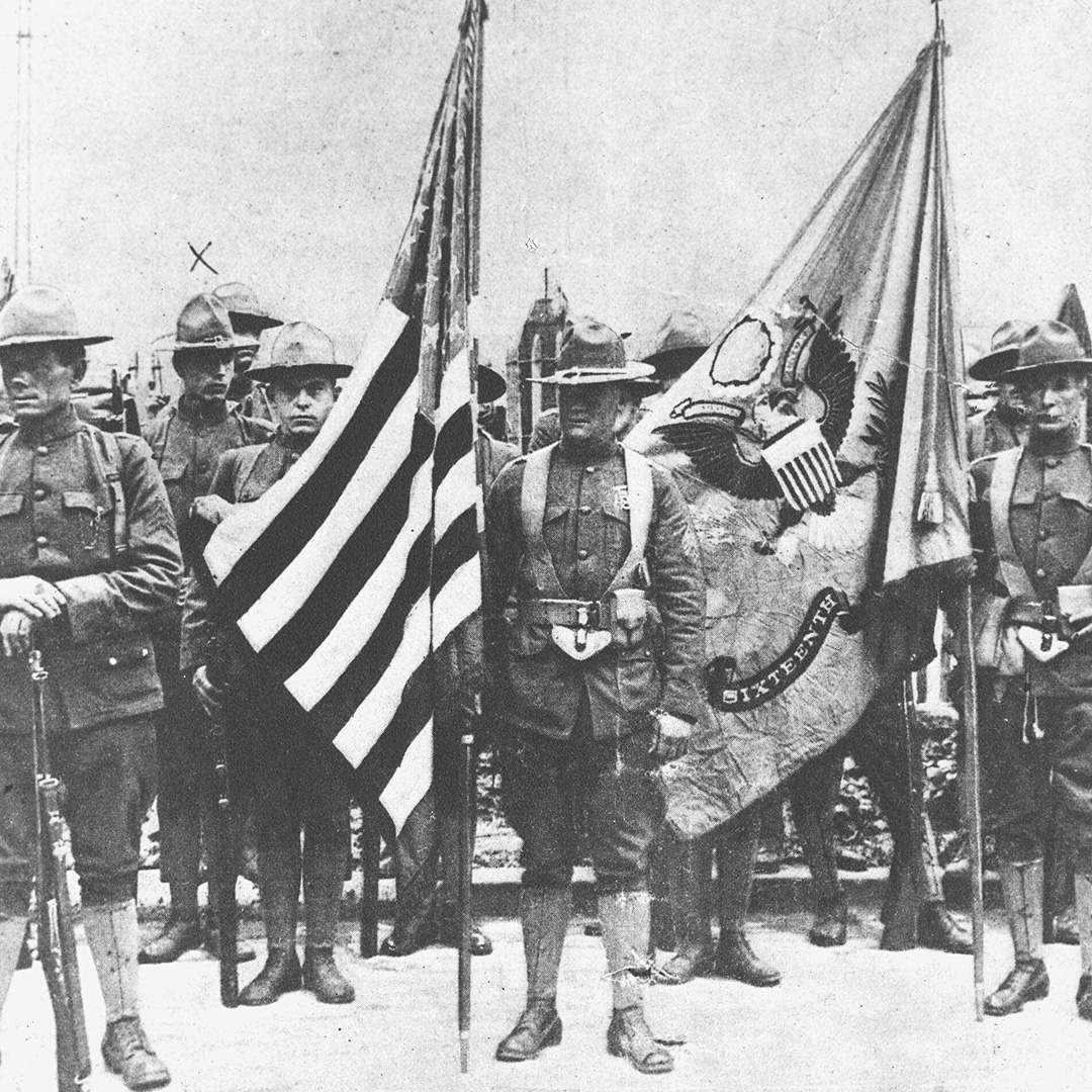 NineLineApparel's tweet photo. On this day in 1917, congress officially declares war on Germany.

[Image: US Army troops from the 16th Infantry Regiment during a 4th of July parade in 1917 in Paris France (US Army)]

#onthisday #thisdayinhistory #usarmy #usnavy #usmc #WW1#WW1history #presidentwilson #usa https://t.co/DX4we5gUJF