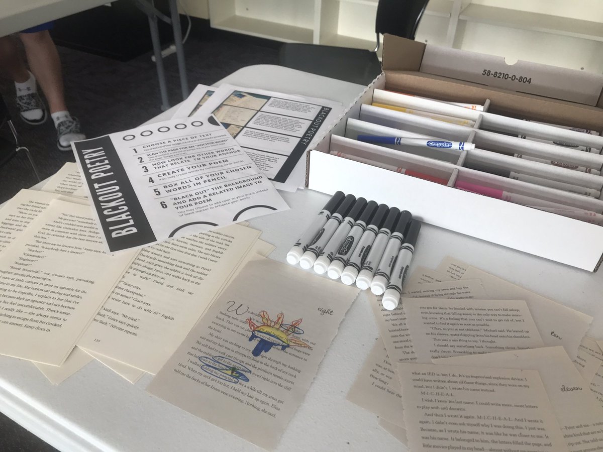 Who’s ready for some blackout poetry? #PoetryMonth <a href="/1ProudBengal/">Matt Sherman</a> <a href="/BlythewoodHigh/">Blythewood High</a> <a href="/RichlandTwo/">Richland School District Two</a> <a href="/cberrysmith/">Crystal Smith</a>