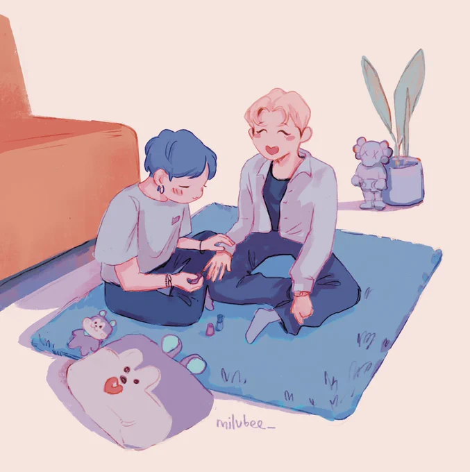 yoomgi missed the painted nails a little bit after all :c#sopefanart #솝 #sope 