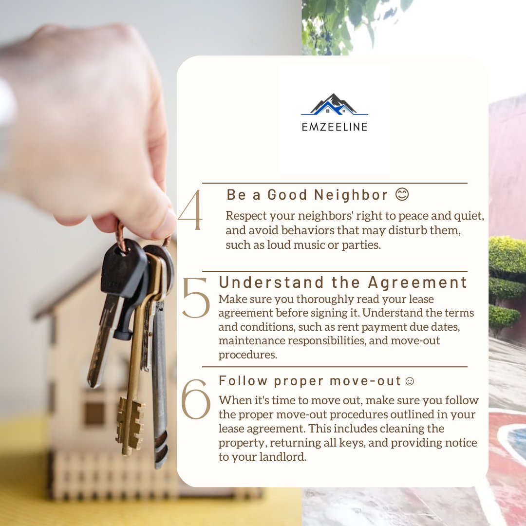 6 #useful #Tips to become a #successful #tenant by the #propertymanagement #team at #emzeeline ✨

#RealEstatetips #RealEstate #realestateagent #property #propertycoach #landlords #rentalservices