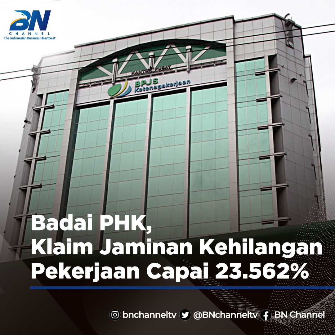 BNchanneltv's tweet photo. Badai PHK, orang-orang makin waspada nih 💪🏻
BPJS Ketenagakerjaan (BPJamsostek) mencatat jumlah klaim program Jaminan Kehilangan Pekerjaan (JKP) per Februari 2022 naik 23.562% dibandingkan periode yang sama tahun lalu. 
#bpjsketenagakerjaan #phk #bpjamsostek #jkp https://t.co/w18Qz7ojLu