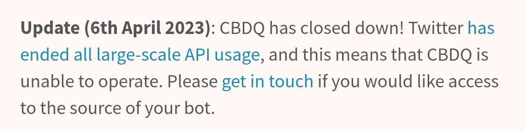 /Thanks for the 1000 followers! Unfortunately cbdq has closed down so I will be looking for other ways to get the bot working again