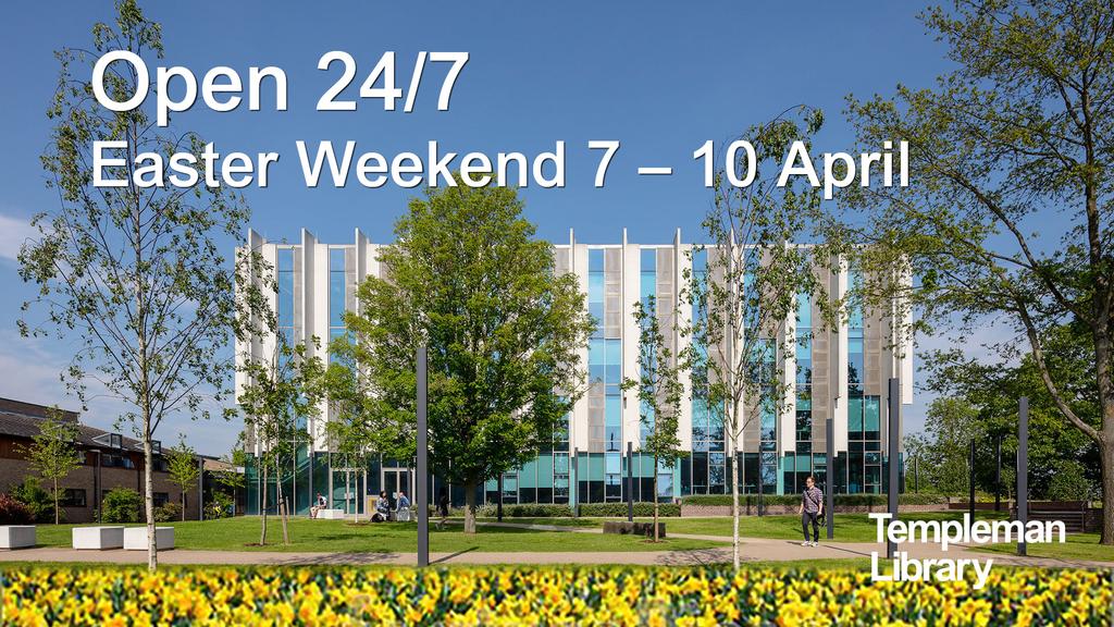 Easter weekend is around the corner, and for those who need us - our doors remain open 24/7. Wishing you all a lovely Easter! 😌

#Easter #Spring #UniKent #UniversityOfKent #TemplemanLibrary