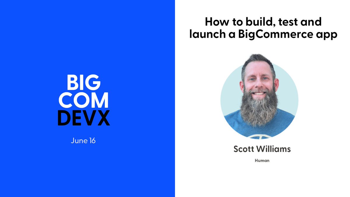 bobbyshaw's tweet photo. 🚨 #BigComDevX Speaker announcement
I'm excited to announce that @ScottDeveloper from @MarketingHumans will be speaking on "How to build, test and launch a #BigCommerce app in the app marketplace".
Thanks so much for joining us, Scott!
Tickets: https://t.co/v3cJLIhdFC https://t.co/ubcnuWSDKO
