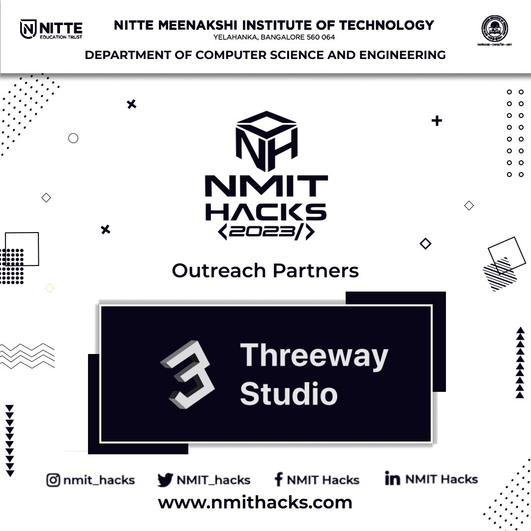 NMIT_Hacks's tweet photo. We are thrilled to announce that ThreeWay Studio is now our official outreach partner atNMIT Hacks.
Threeway Studio is a one-stop Solution for all the Web3 needs. 
Stay tuned for more updates on our partnership! #NMIThacks #TheeeWayStudio #Innovation #Collaboration https://t.co/6fsZ3q5EHb