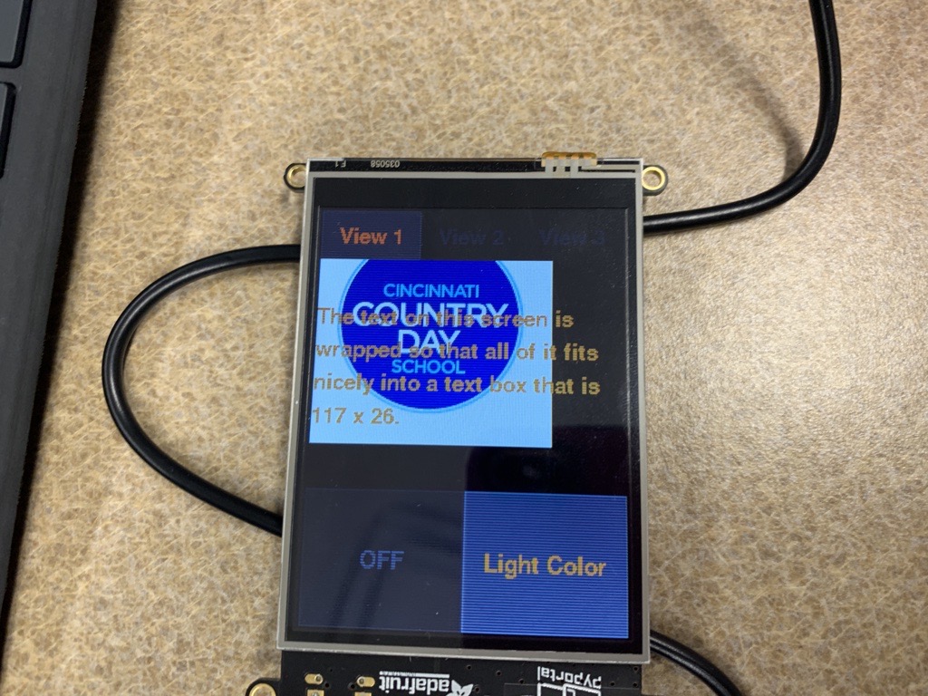 Ms. Back's CS2 class explores Adafruit's PyPortal IoT touchscreen display by diving into Python code, figuring out how it works, and altering it to create their own interactive display. Students were SO excited to learn &amp; share w/ each other! #WeAreCountryDay @CountryDay @jmeb96