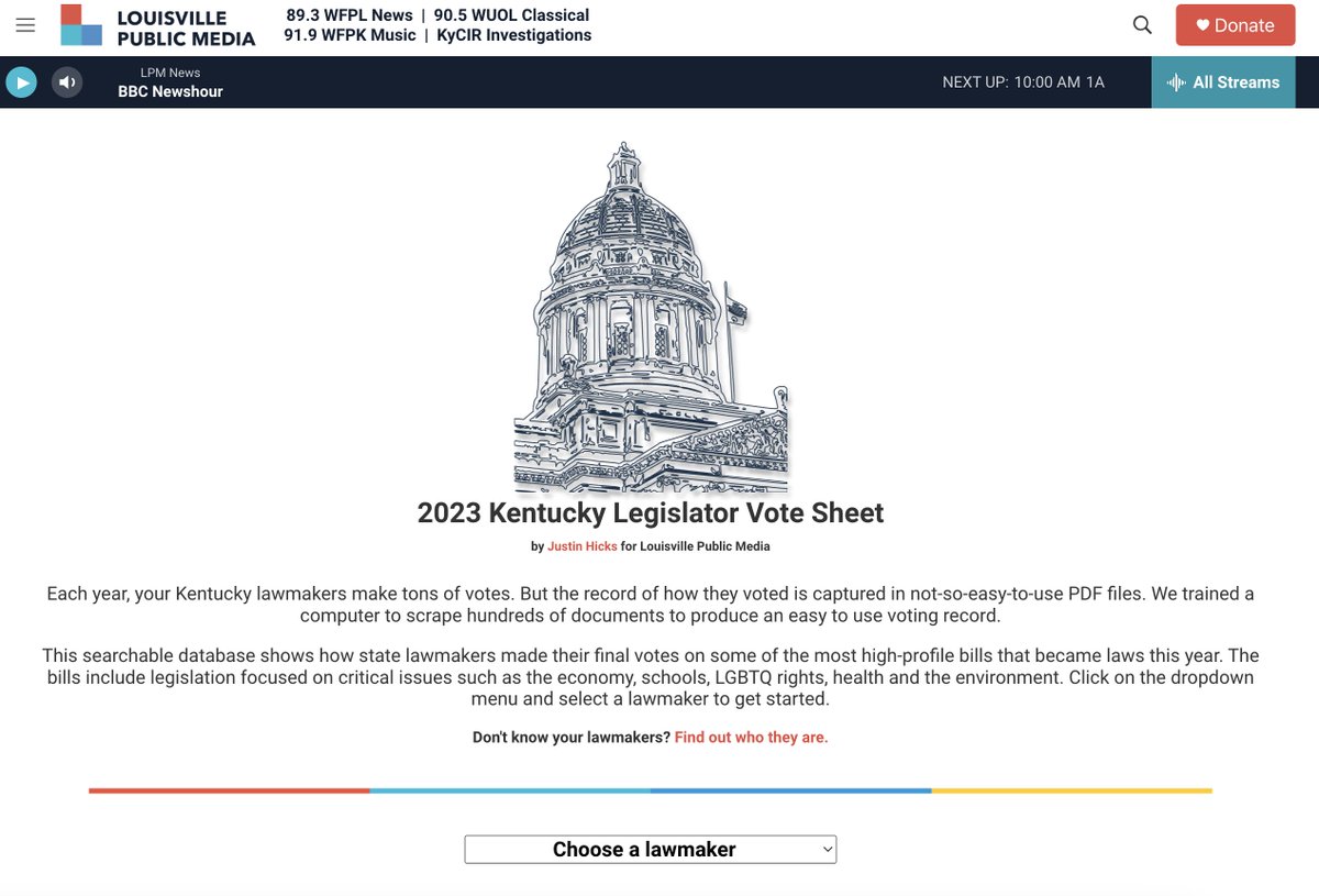Hicks_JustinM's tweet photo. I coded a thing! It only took three languages...

If you're like me and was frustrated how difficult it was to find out how your lawmaker voted (and couldn't remember who they were) here's a tool for you.

You voted for them. Did they vote for you?

Go to https://t.co/W1lSMhZzwX https://t.co/HEK6rby9fO
