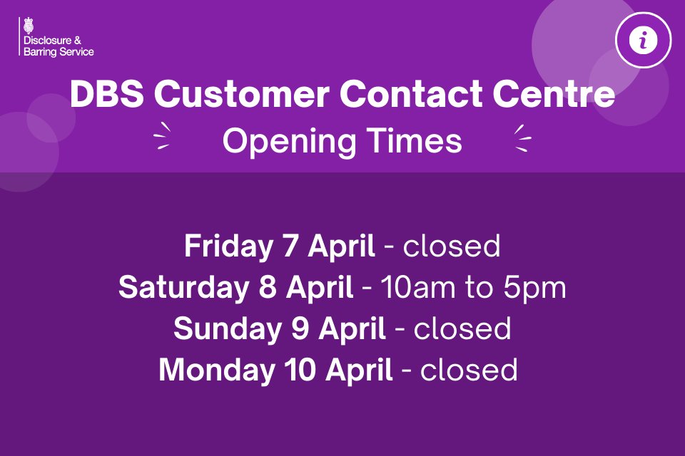 The Disclosure & Barring Service on Twitter "Please be aware that our