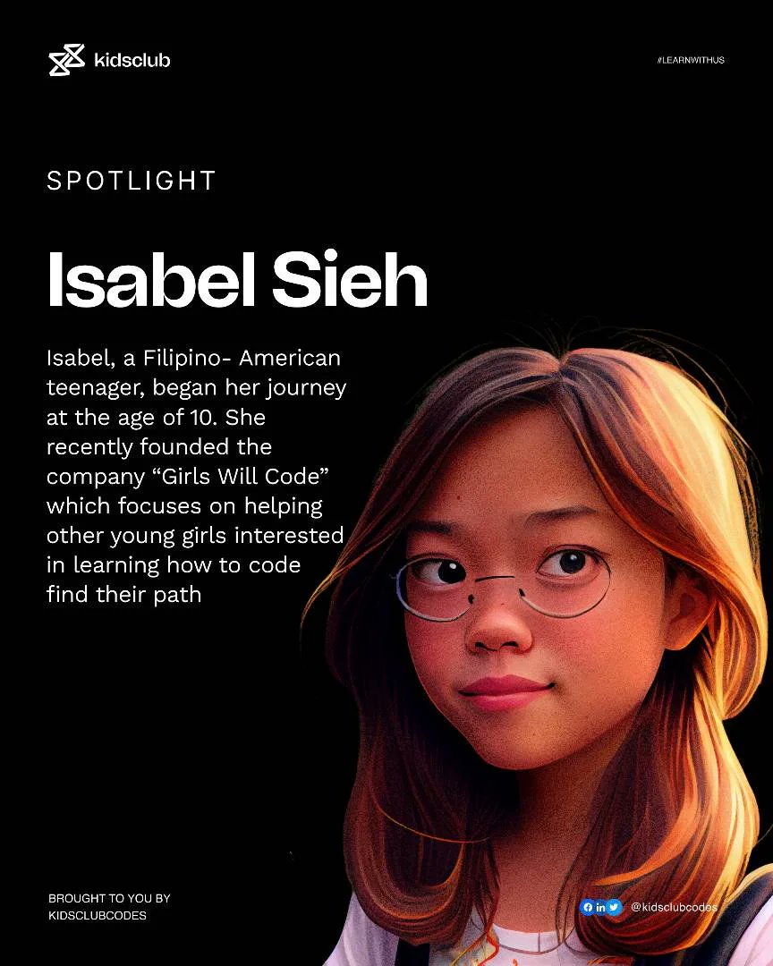 Isabel Sieh is a Filipino - American teenager who started coding at the age of 10. 

Awesome, right? 

Learning to code at an early age is great as it exposes one to useful skills needed in the workplace.

#spotlightthursday #coding #codingforkids #kidtech #girlsintech #STEMedu