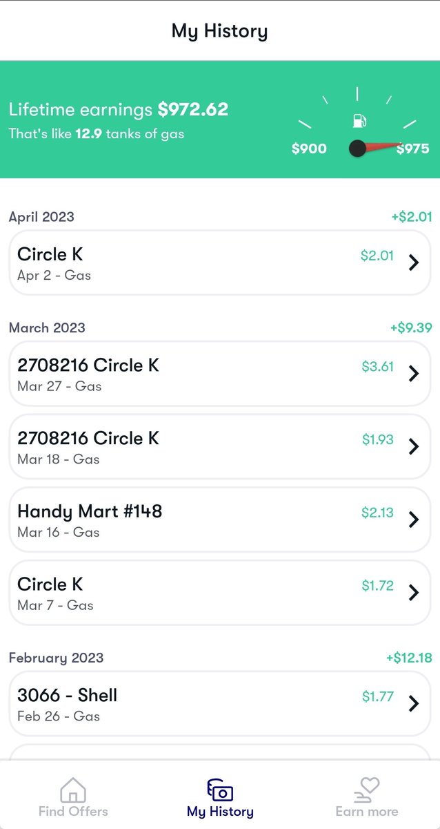 TechHustler's tweet photo. Nice. Getting close to $1000 Cash Back From #getupside If you get gas, download this app! Use promo code WILLIAM3754 to get an extra 15c/gal bonus on your first purchase. https://t.co/T6rT0YtpfE https://t.co/o1ZIUogpZk