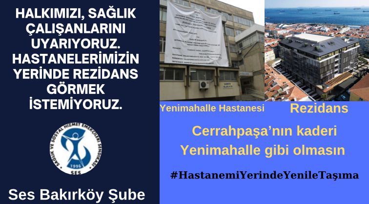 Bu tweet tarihe not düşsün.
Cerrahpaşa çapa başka hastanelere taşınırsa ilerleyen zamanda rezidans olmayacağının garantisi yok.
Cerrahpaşa için yenikapıda prefabrikler yapılsın.
Dilmener acil durum yerinde kalsın.
Takipçisiyiz
#HastanemiYerindeYenileTaşıma