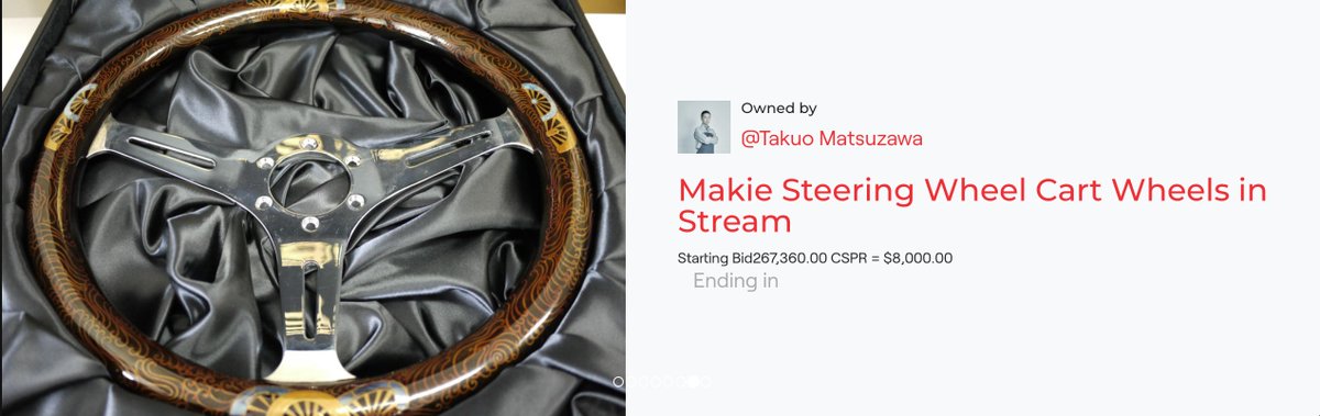 Makie Urushi Steering Wheel   Now on auction #NFT
platform.wise.art/product/makie-…
#NFT #ETH #wiseart #auction #car #steering #art #JAPAN #motor