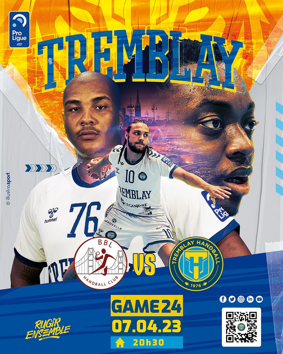 TremblayHB's tweet image. 𝘿𝙚𝙪𝙭𝙞𝙚𝙢𝙚 𝙫𝙤𝙮𝙖𝙜𝙚 𝙙𝙚 𝙨𝙪𝙞𝙩𝙚 😤

GAME 2️⃣4️⃣

🆚 BBL
🏆 ProLigue
📅 Vendredi 07.04.2023
⏰ 20h30
📌 Bordeaux

#tremblayhandball 💙💛 #RugirEnsemble 🐯#TerredeHandball #bleuetjaune💙💛 @seinesaintdenis @hummelFrance @LNHofficiel