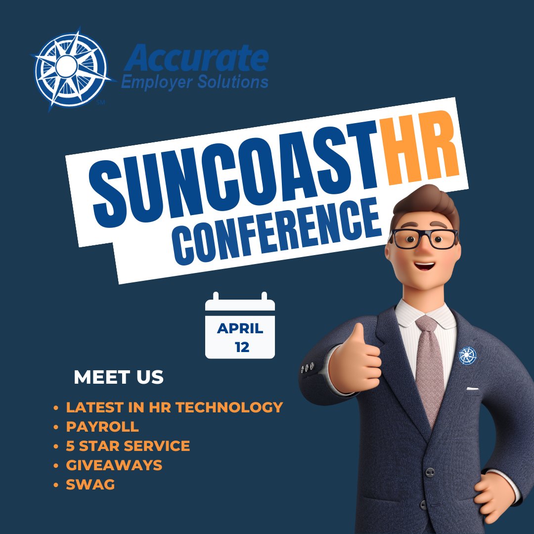 Stop by our booth and say hi to our team on April 12th at @RuthEckerdHall  for the SuncoastHR SHRMA 2023 Conference!

Make sure to enter our giveaway while you are there. We can't wait to meet you all!

#HR #hrconference #hrcommunity