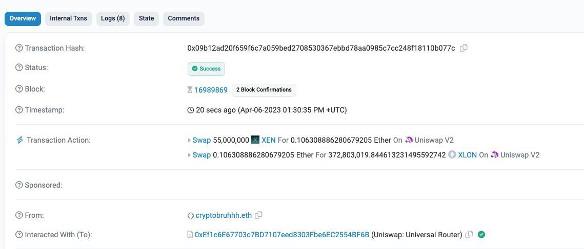 moreworldpeace's tweet image. Burned some $XEN for $XLON. #GODHELP #DEGEN