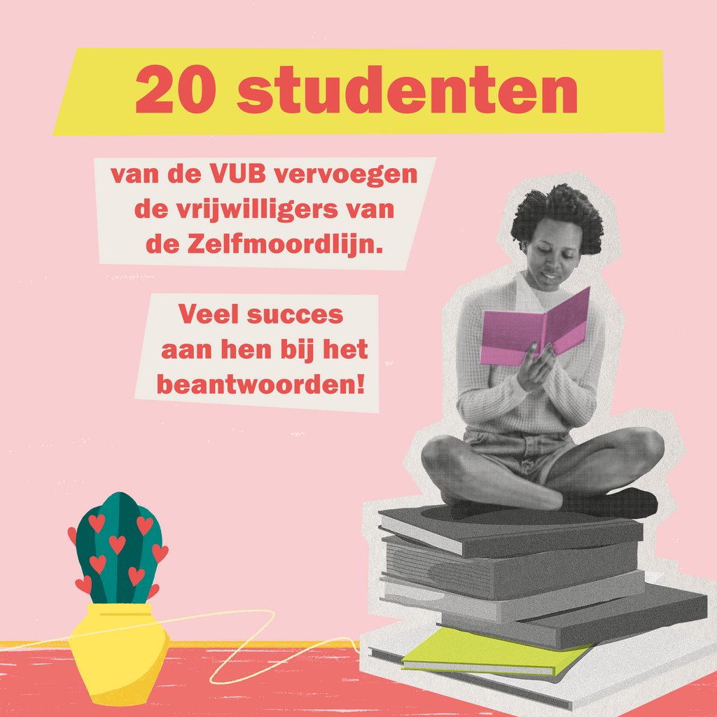 20 gemotiveerde VUB-studenten volgden de voorbije weken in het kader van een keuzevak een intensieve opleiding tot beantwoorder aan de Zelfmoordlijn.

De start van de lente, luidt hun start als beantwoorder in. Merci voor hun luisterende oren of ogen aan de telefoon of chat!