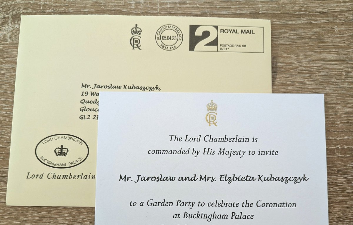 Immensely honoured to receive a Garden Party invitation 🫖 to celebrate His Majesty the King's Coronation👑 
#RoyalGardenParty #Coronation2023 #BuckinghamPalace #RoyalFamily #PolesinUK 🇵🇱