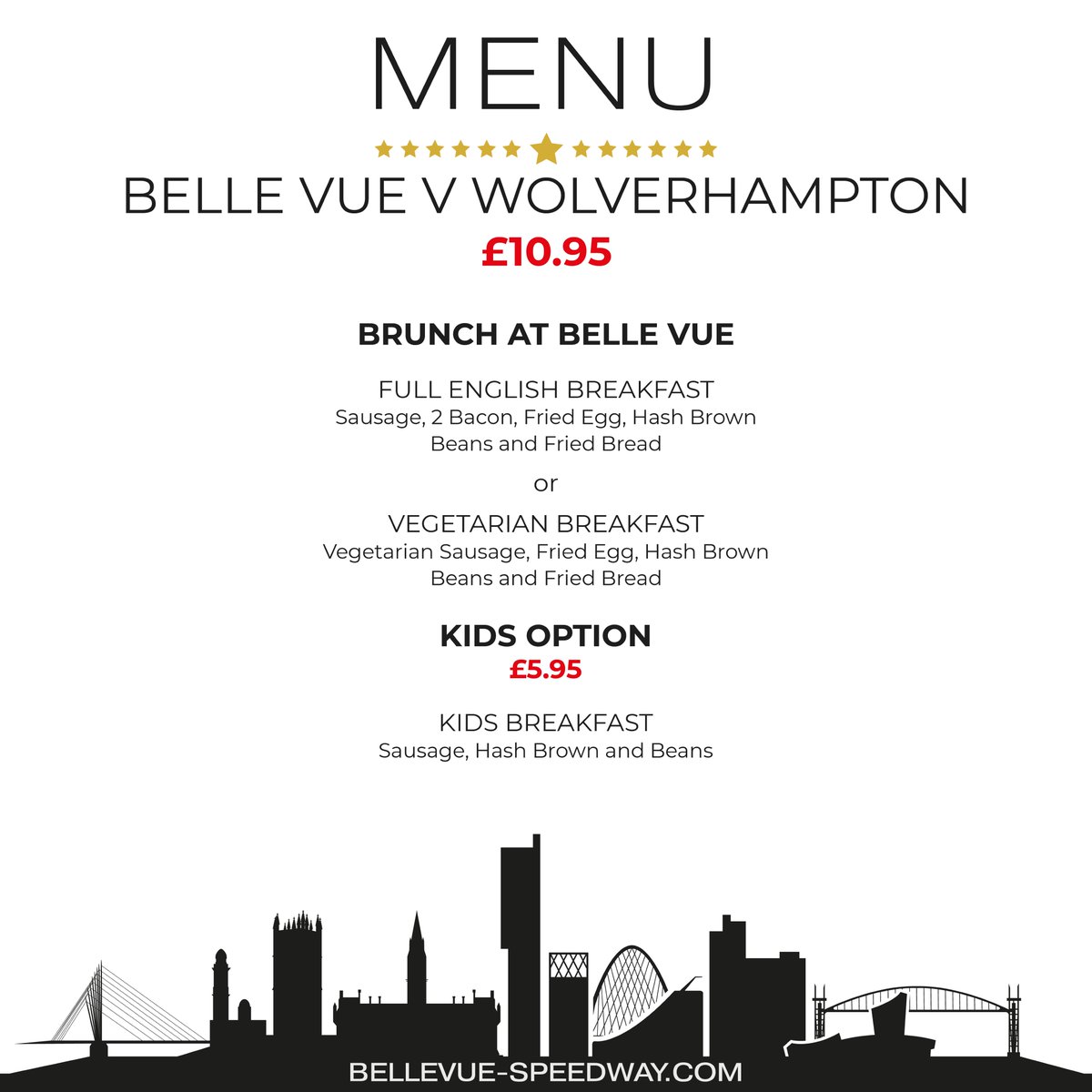 🔴⚫️ Our popular Bank Holiday brunches are on the menu for our KOC clash with Wolverhampton this coming Monday, April 10.

Book now: bit.ly/3K3k54y

Served from 10:30am, choose from a traditional Full English, or a Vegetarian Breakfast for you and the kids! #UpTheAces ♣️