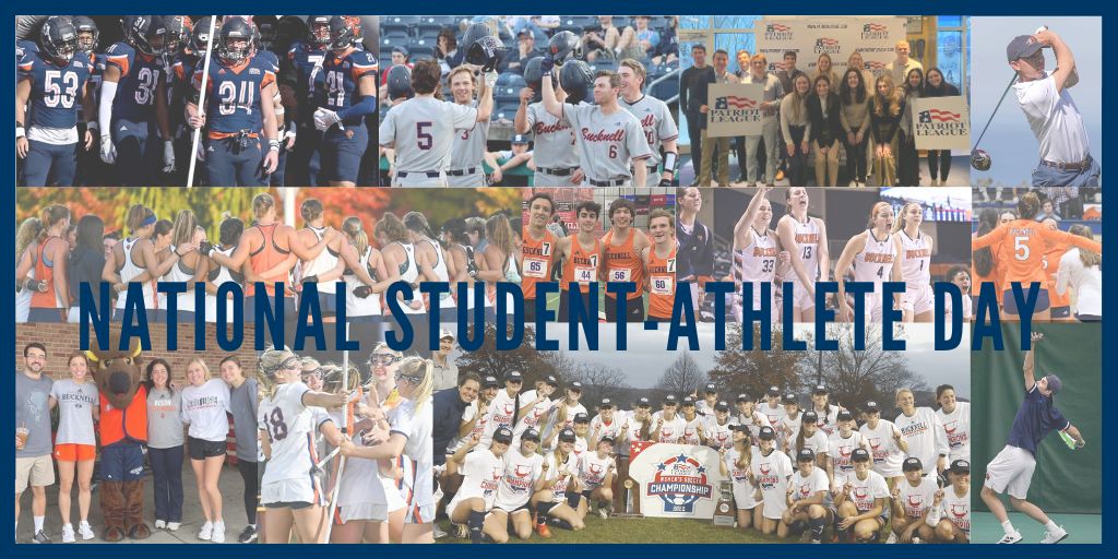 Happy #nationalstudentathleteday to all of our Bison athletes! We are SO proud of all you do - today and every day 🧡💙🦬 #rayBucknell