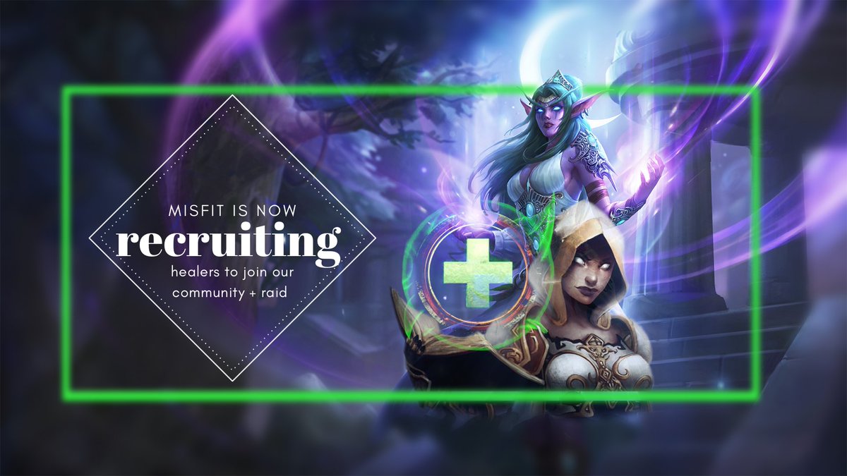 Misfit_Guild's tweet photo. WE ARE RECRUITING!

Currently looking to fill our roster with some additional healers, specifically a holy paladin and a holy priest, but we love any and all healers whose goals align with our community and fit the groups personality😘

Questions? Contact @HooliPlays! https://t.co/ZXyQQxrOsM