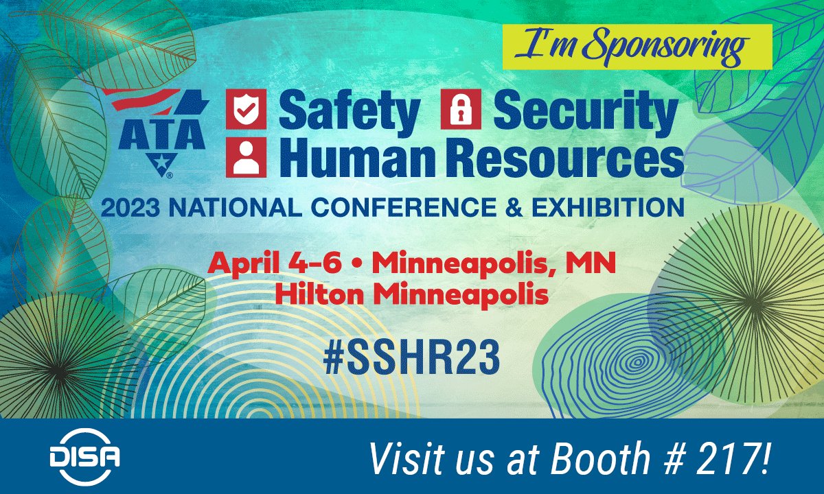 DISAGlobal's tweet photo. DISA is sponsoring #SSHR23 in Minneapolis! Visit us at booth 217 this April 4-6 for the top conference for trucking #safety #security & #humanresources. https://t.co/pNh2T0yrrs https://t.co/C8XY6GHAGQ