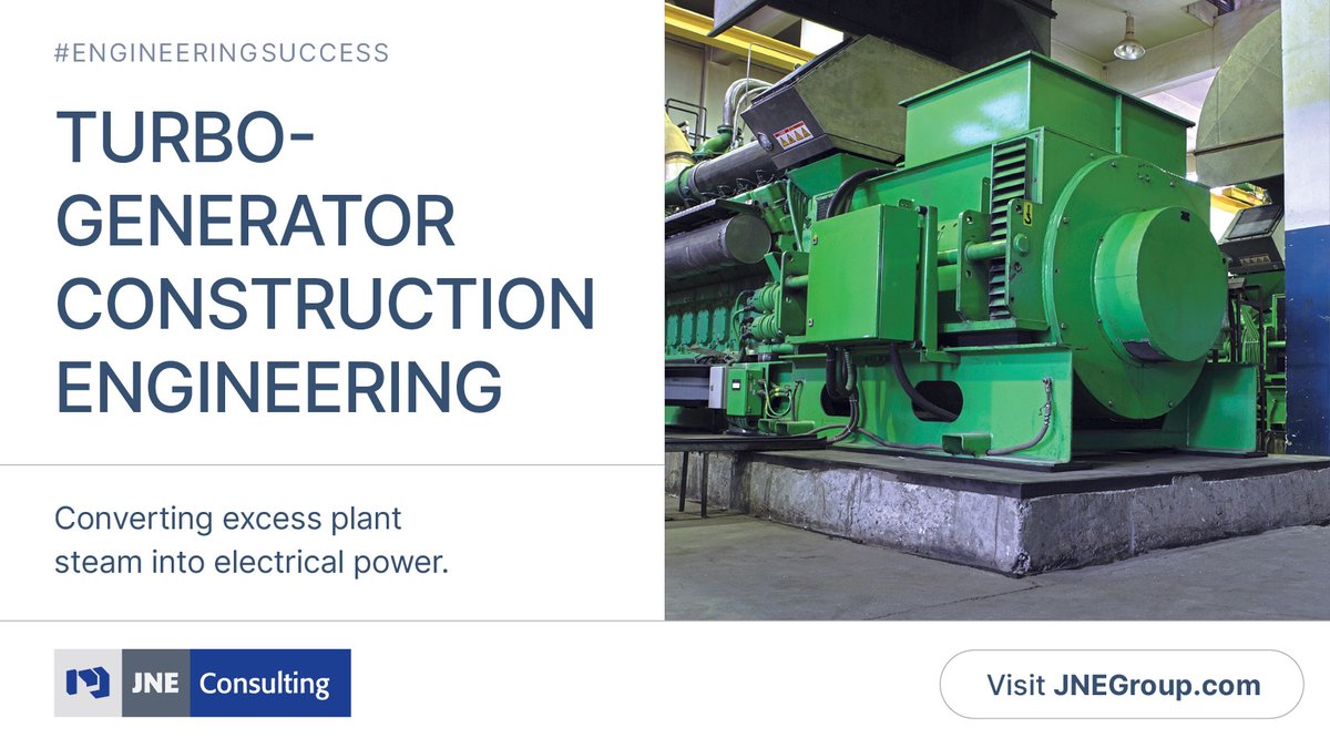 A steel manufacturer engaged JNE to aid in the installation of a turbo-generator which would enable their plant to convert excess steam into usable energy.  To learn more of the turbo-gen process and JNE's project execution, read the case study here — 
lnkd.in/gzff8mc8