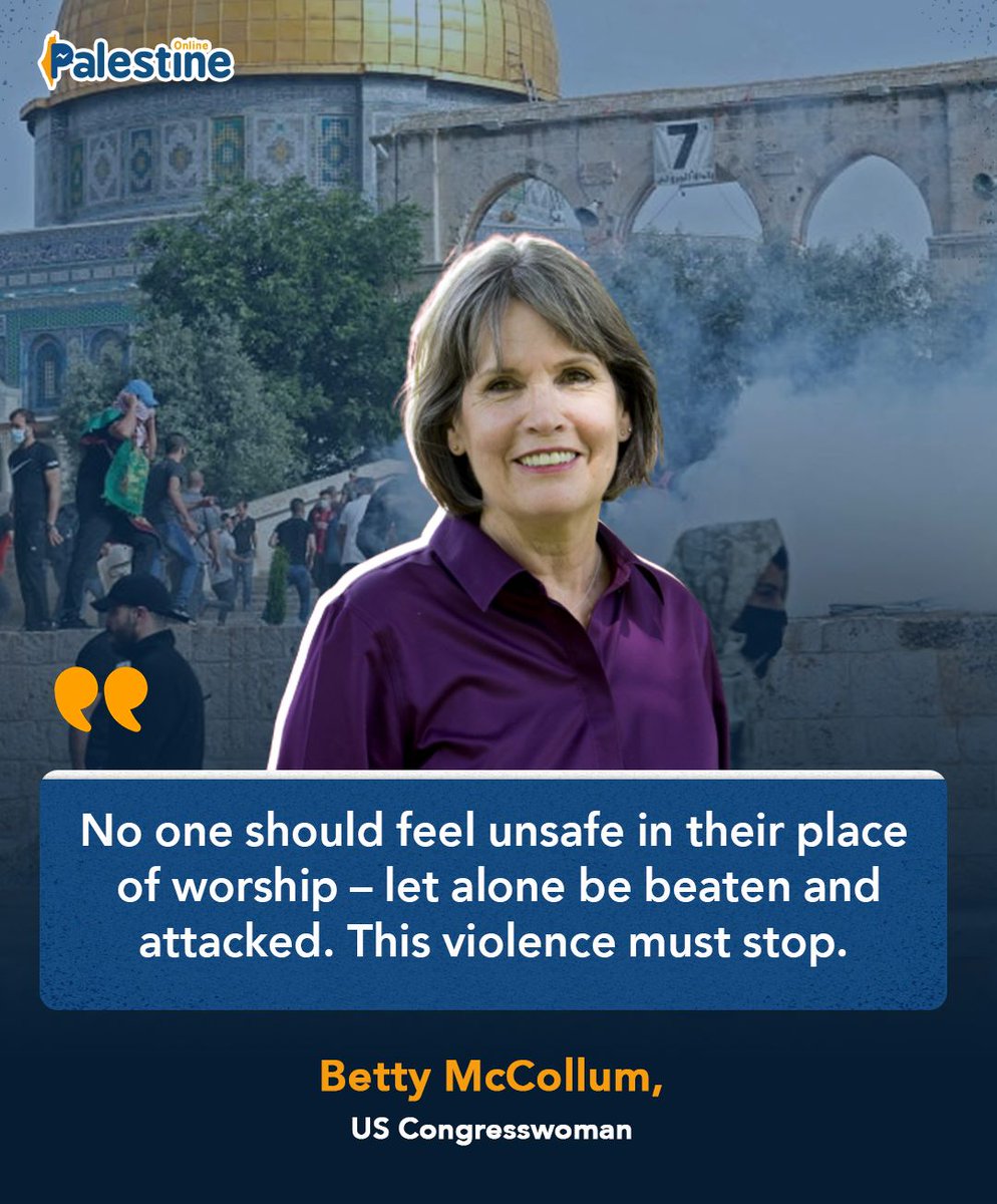 OnlinePalEng's tweet photo. Rep. Betty McCollum has slammed the latest Israeli assault on Palestinian worshippers at Al-Aqsa Mosque. https://t.co/JsP1czTzqc